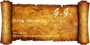 Ging Gergely névjegykártya